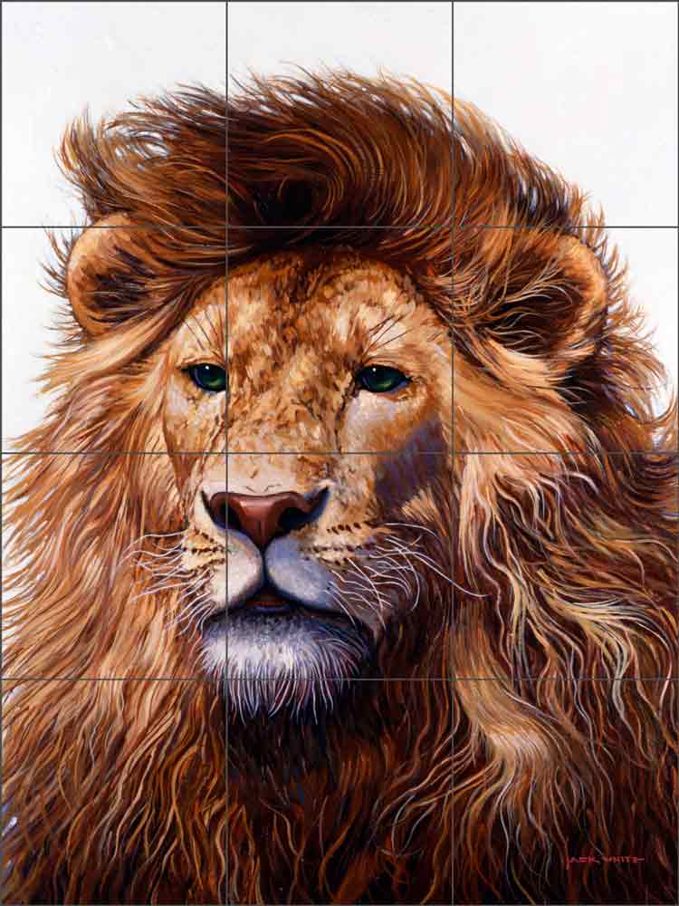 Lion by Jack White Ceramic Tile Mural - JWA010