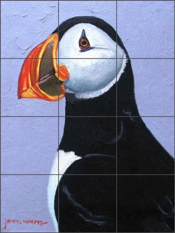 Ceramic Tile Mural Backsplash White Tropical Bird Cockatoo Wildlife Art JWA002 