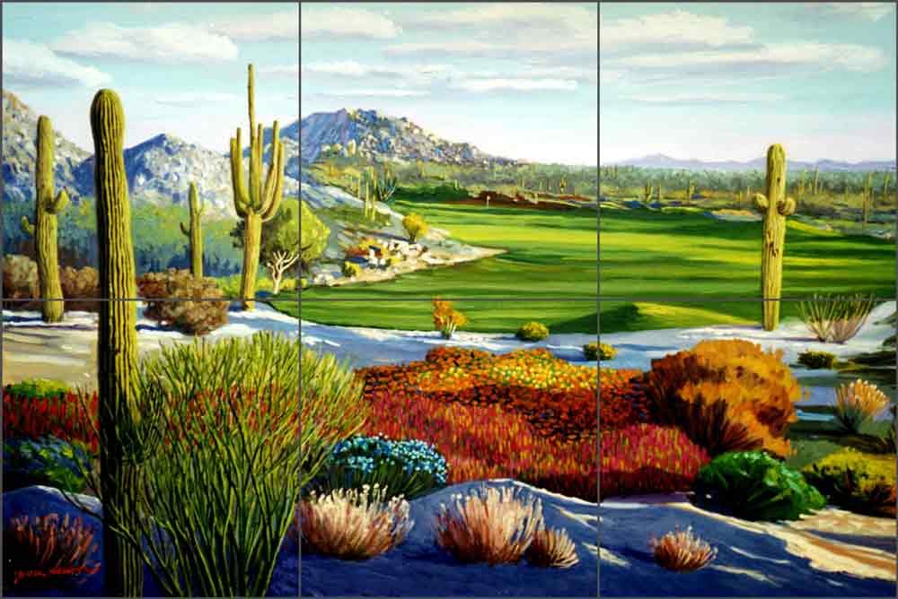 The Boulders - North Scottsdale by Jack White Ceramic Tile Mural JWA036