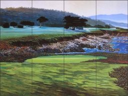 Pebble Beach by Jack White Ceramic Tile Mural JWA038