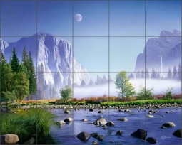 Through the Valley by Kurt Burmann Ceramic Tile Mural - KB001