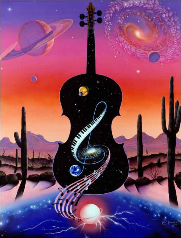 Music Tunes the Cosmos by Kurt Burmann Ceramic Accent & Decor Tile - KB003AT