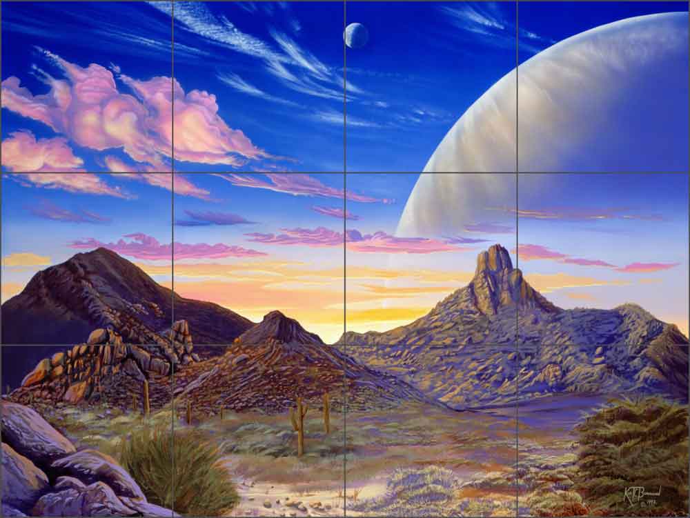 Pinnacle Peak Vista by Kurt Burmann Ceramic Tile Mural - KB004