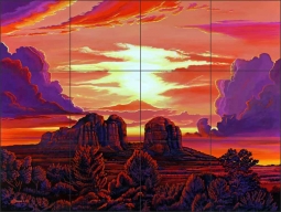 Lipstick Sunset by Kurt Burmann Ceramic Tile Mural - KB008