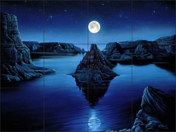 Moon Spirit by Kurt Burmann Ceramic Tile Mural - KB010