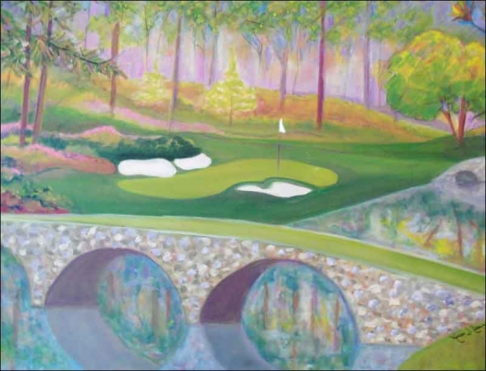 Golf Augusta Ga By Karen J Lee Ceramic Accent Decor Tile Kla016at Artwork On Fine Art Murals And Accents - Golf Home Decor Accents