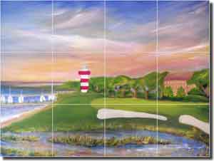 Lee Golf Hilton Head Ceramic Tile Mural 24" x 18" - KLA017