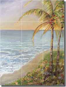 Lee Tropical Palm Ceramic Tile Mural 12.75" x 17" - KLA027