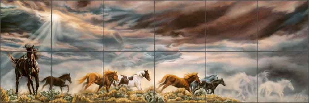 Guardian Spirits by Kim McElroy Ceramic Tile Mural - KMA007