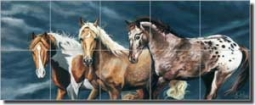 McElroy Horses Equine Ceramic Tile Mural 21.25" x 8.5" - KMA019