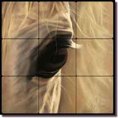 McElroy Horse Equine Tumbled Marble Tile Mural 18" x 18" - KMA048