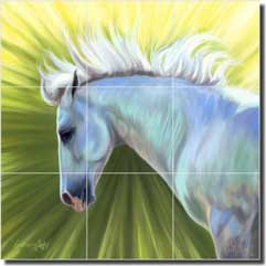 McElroy Horse Equine Glass Wall Floor Tile Mural 18" x 18" - KMA066