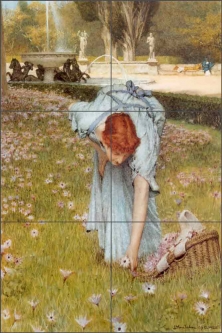 Flora by Sir Lawrence Alma Tadema Ceramic Tile Mural LAT080