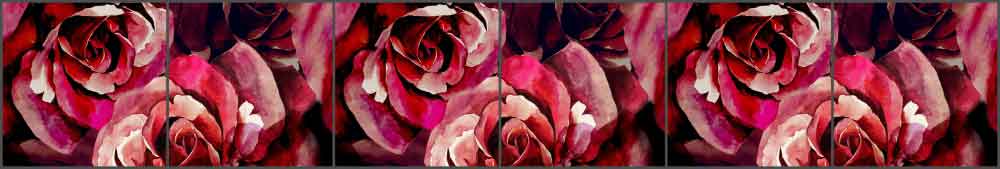 Mysak Roses Floral Strip Ceramic Tile Mural - LM2-003