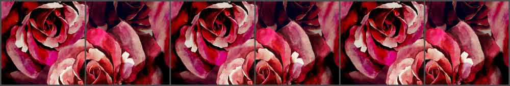 Mysak Roses Floral Strip Ceramic Tile Mural - LM2-003