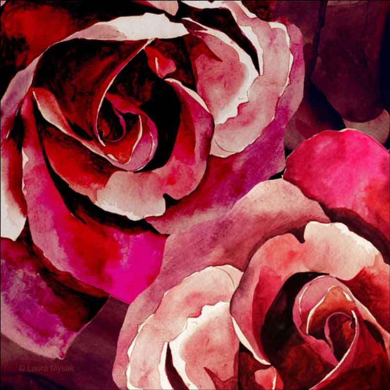 A Lover's Rose by Laura Mysak Ceramic Accent & Decor Tile - LM2-003AT