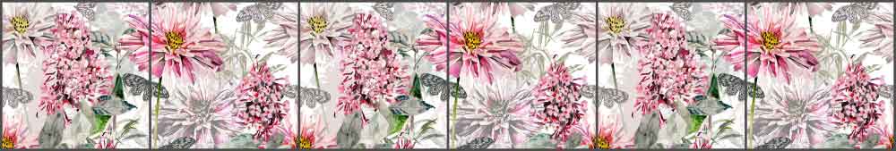 Mysak Flower Garden Strip Ceramic Tile Mural - LM2-004