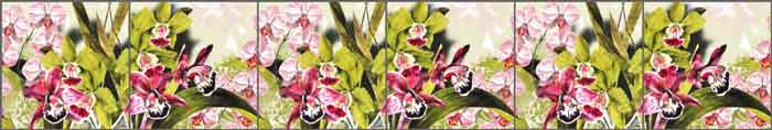 Mysak Orchids Floral Ceramic Tile Mural - LM2-008