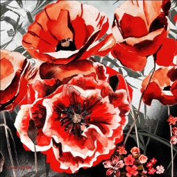 Poppy Meadow by Laura Mysak Ceramic Accent & Decor Tile - LM2-012AT