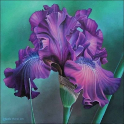 Iris Study III by Leslie Macon Ceramic Tile Mural - LMA058