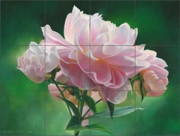 Peony Study I by Leslie Macon Ceramic Tile Mural LMA060