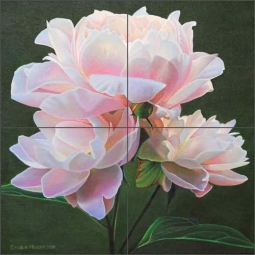 Peony Study VII by Leslie Macon Ceramic Tile Mural LMA068