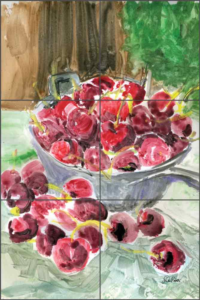 Bowl of Cherries by LuAnn Roberto Ceramic Tile Mural - LRA007
