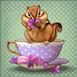 Cups of Cute: Chipmunk by Maryline Cazenave Accent & Decor Tile MC2-001aAT