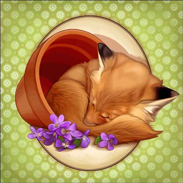 Forest Friends: Fox by Maryline Cazenave Accent & Decor Tile MC2-002b