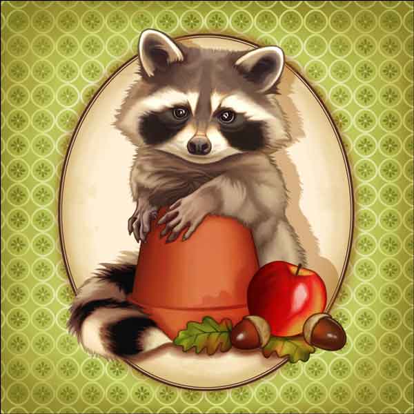 Forest Friends: Raccoon by Maryline Cazenave Accent & Decor Tile - MC2-002dAT