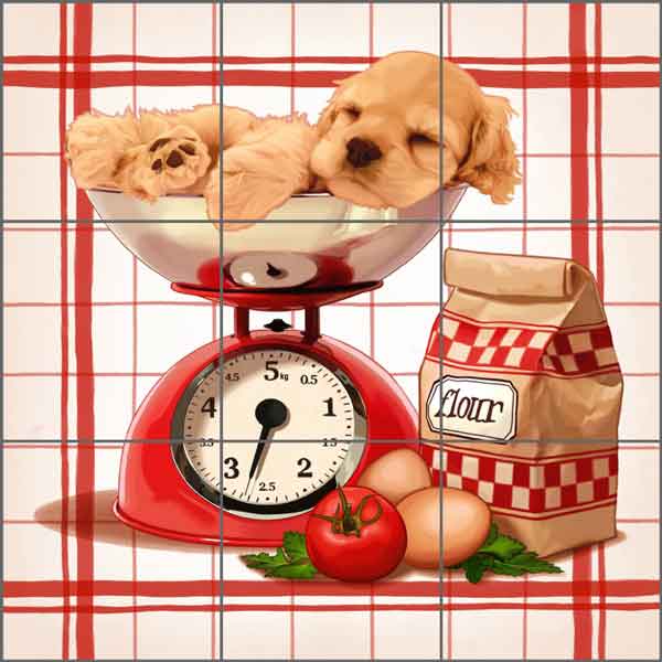 Country Kitchen: Flour by Maryline Cazenave Ceramic Tile Mural - MC2-003b