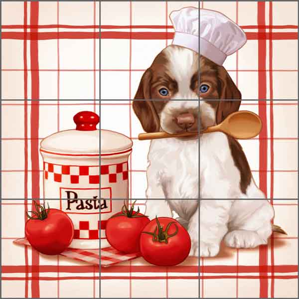 Country Kitchen: Pasta by Maryline Cazenave Ceramic Tile Mural - MC2-003d
