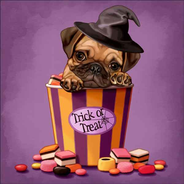 Halloween Puppies 5 by Maryline Cazenave Accent & Decor Tile - MC2-005e