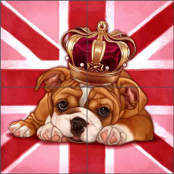 Dog Save the Queen 1 by Maryline Cazenave Ceramic Tile Mural MC2-006a