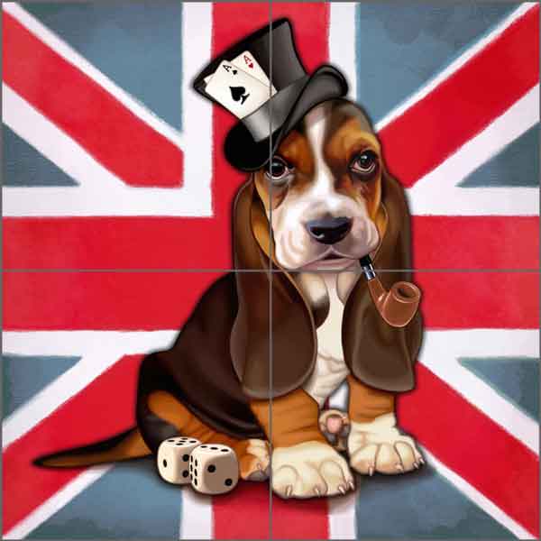 Dog Save the Queen 2 by Maryline Cazenave Ceramic Tile Mural MC2-006b