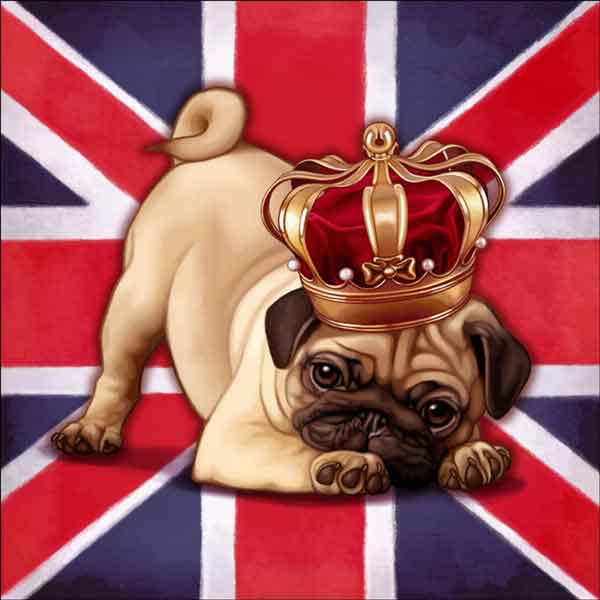 Dog Save the Queen 4 by Maryline Cazenave Accent & Decor Tile - MC2-006dAT