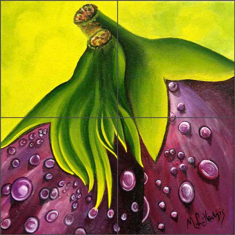 Eggplant by Micheline Hadjis Ceramic Tile Mural MHA043