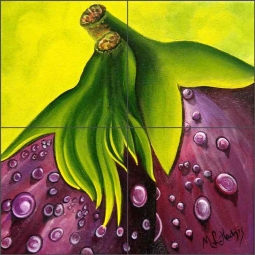 Eggplant by Micheline Hadjis Ceramic Tile Mural MHA043