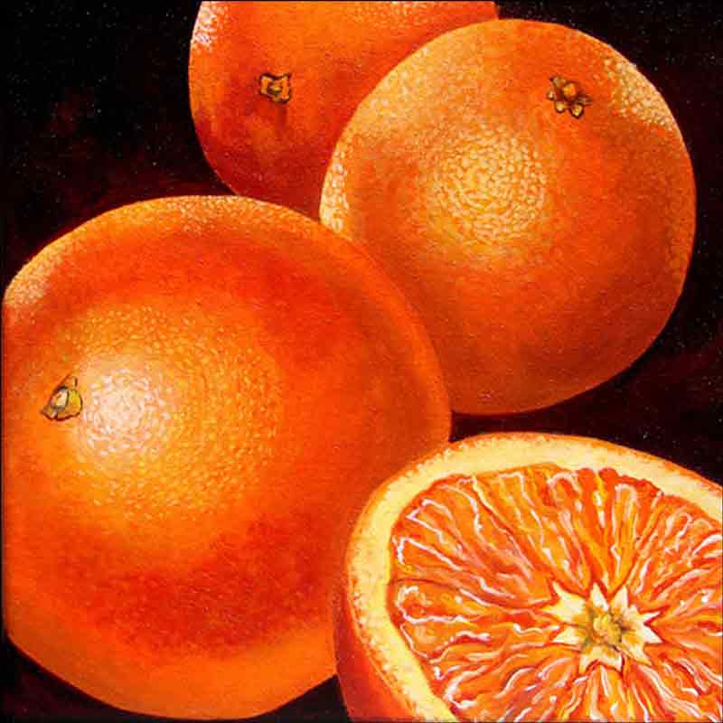 Oranges by Micheline Hadjis Ceramic Accent & Decor Tile MHA045AT
