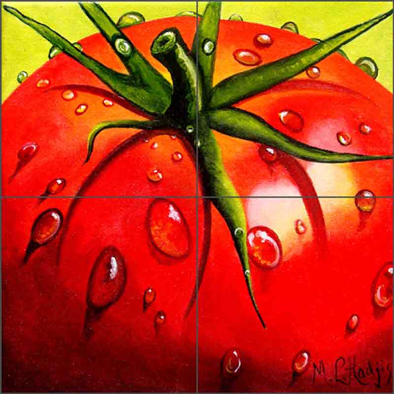 Tomatoes by Micheline Hadjis Ceramic Tile Mural MHA047