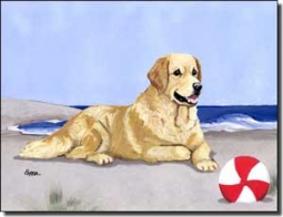 Zeppa Golden Retriever Dog Ceramic Accent Tile 8" x 6" - MKZ006AT