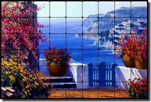 Senkarik Mediterranean Amalfi Tumbled Marble Mural 36" x 24" - 4" - MSA001