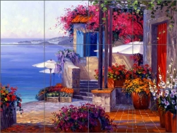 Cote d'Azur by Mikki Senkarik Ceramic Tile Mural - MSA006