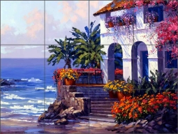 Inviting Beach by Mikki Senkarik Ceramic Tile Mural MSA014
