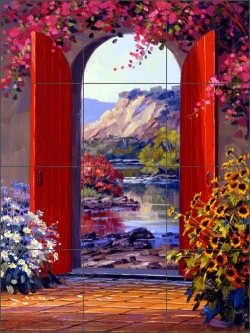Around the Bend by Mikki Senkarik Ceramic Tile Mural - MSA027