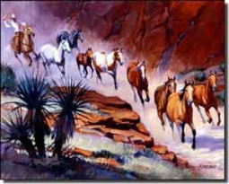 Senkarik Western Horses Ceramic Accent Tile 10" x 8" - MSA030AT