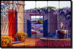 Senkarik Southwest Courtyard Tumbled Marble Mural 24" x 16" - MSA031