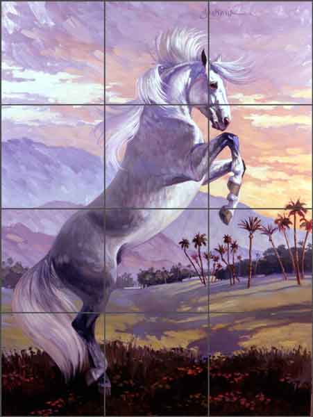 Greeting the Sun by Mikki Senkarik Ceramic Tile Mural - MSA035