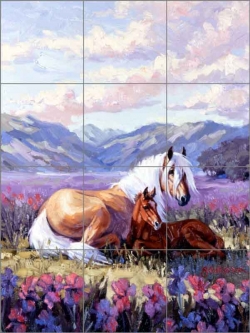 Mama's Shadow by Mikki Senkarik Ceramic Tile Mural - MSA039