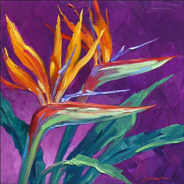 Birds of Paradise by Mikki Senkarik Ceramic Accent & Decor Tile - MSA058AT